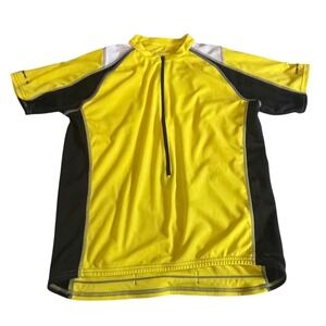 Cannondale Mens Cycling Jersey Yellow Black Half Zip Short Sleeve Bike Shirt